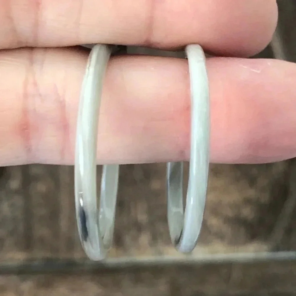 Gray Grey & Black Swirl Tortie Circle Hoop Acrylic Resin Earrings NWT